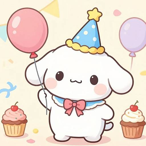 Cute Anime Birthday Mascot Celebration