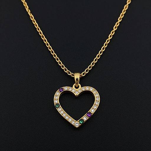 Elegant Gold Diamond Heart Necklace