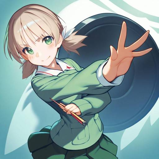 Illustration of Aki (girls und panzer), girls und panzer in the style of Rotix