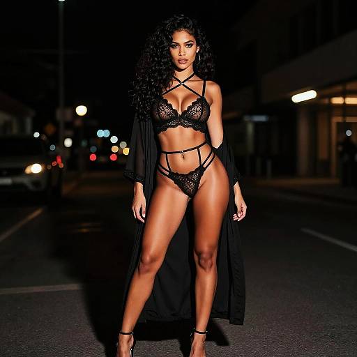 Sultry Woman in Urban Night