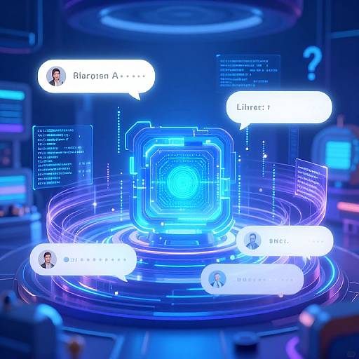 Futuristic AI Chatbot in Sci-Fi Lab