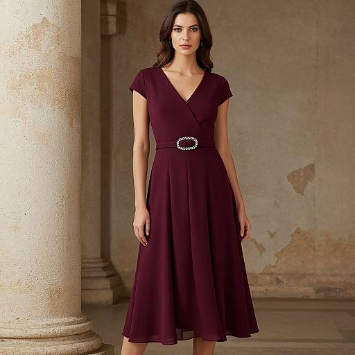 Elegant Burgundy Morning Dress