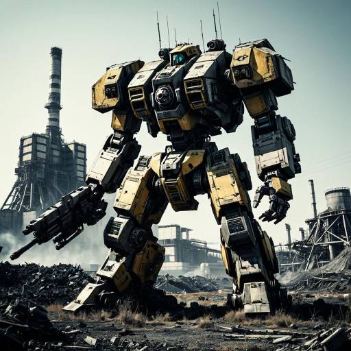 Giant Mech Guardian at Abandoned Nuclear Facility
