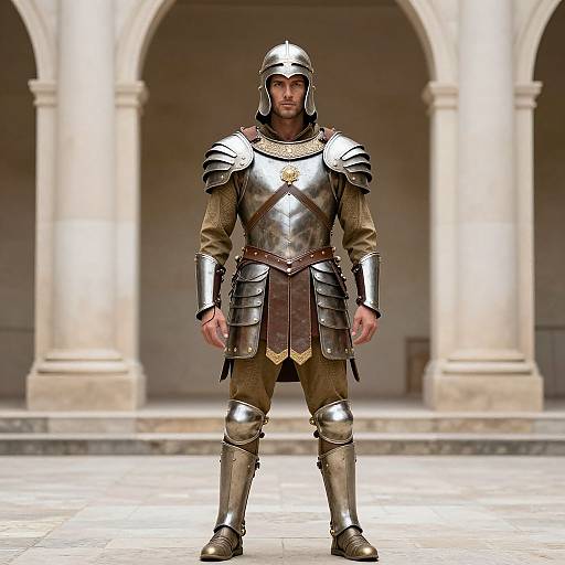 Man in Gladiator Armor Costume