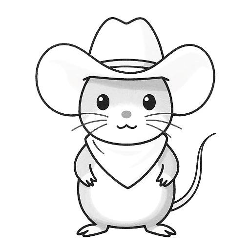 Whimsical Cartoon Mouse in Pastel