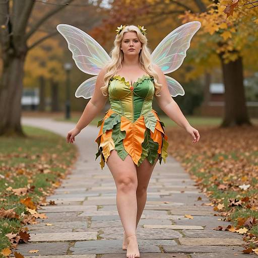 Radiant Plus Size Fairy in Autumn