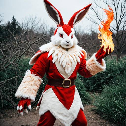 Blaziken Inspired Humanoid Rabbit Cosplay