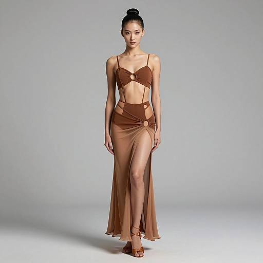 Elegant Sheer Dance Costume Photography