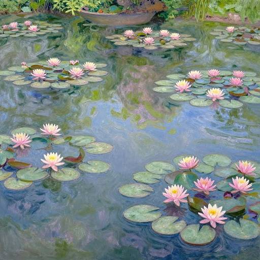 Tranquil Garden Aerial Water Lilies