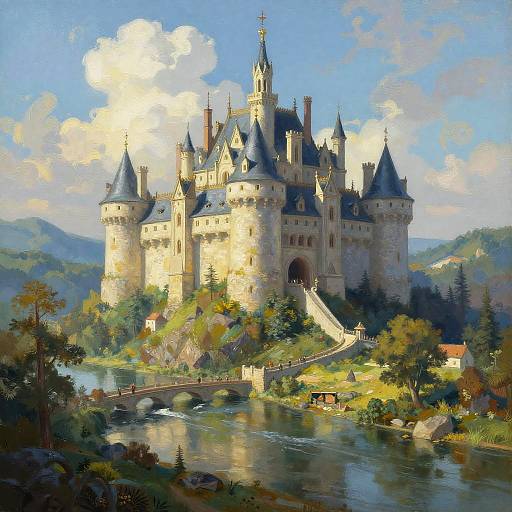 Fairytale Castle by Tranquil River Valley