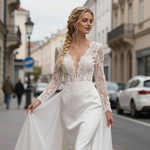 Elegant Rapper in Wedding Dress Fashion Shoot