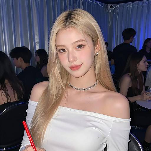 Casual Event with Young Woman Smiling