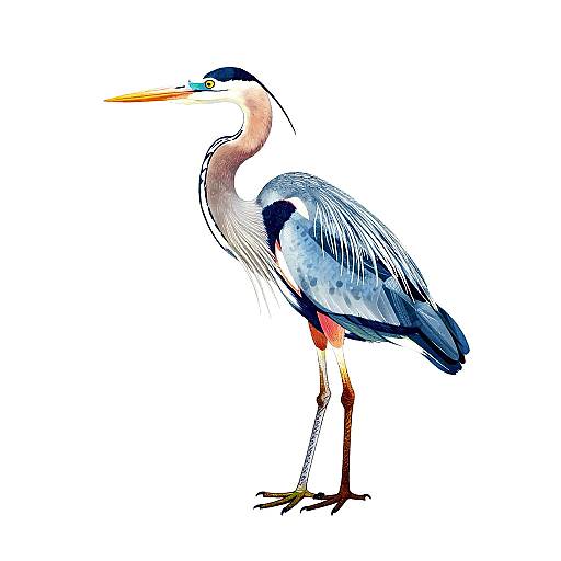 Minimalistic Blue Heron Landscape
