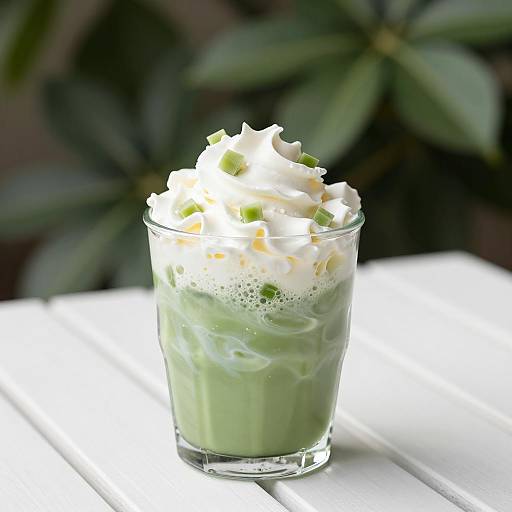 Refreshing Swirled Drink in Glass Cup