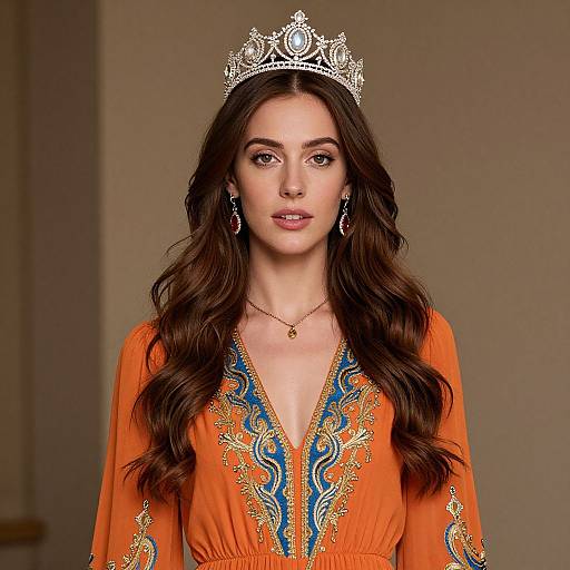 Regal Woman in Ornate Dress