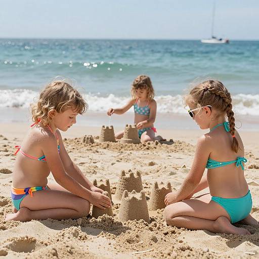 Playful Tween Bikini Beach Scene
