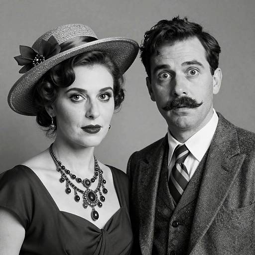 Elegant Couple in Classic Black and White