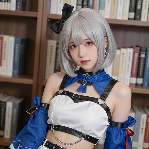 Silver Bob Cosplay in Blue and White
