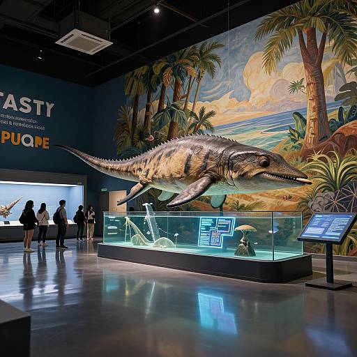 Futuristic Plesiosaurus Museum Exhibit