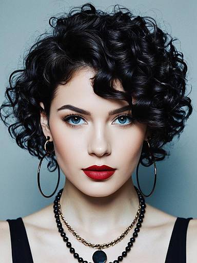 Edgy Short Curly Hairstyle Portrait