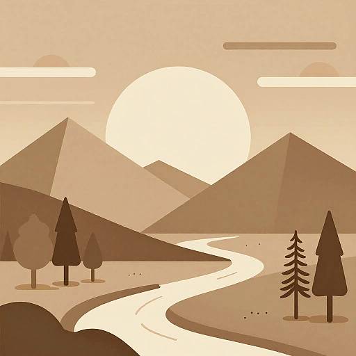 Geometric Natural Landscape Art