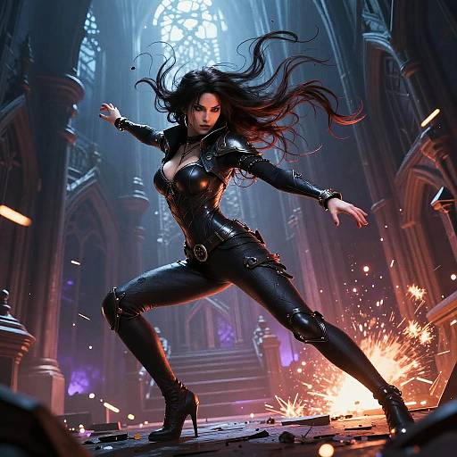 Bayonetta Agile Combat in Gothic Fantasy