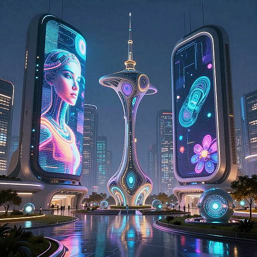 Futuristic Bio-Digital Art District