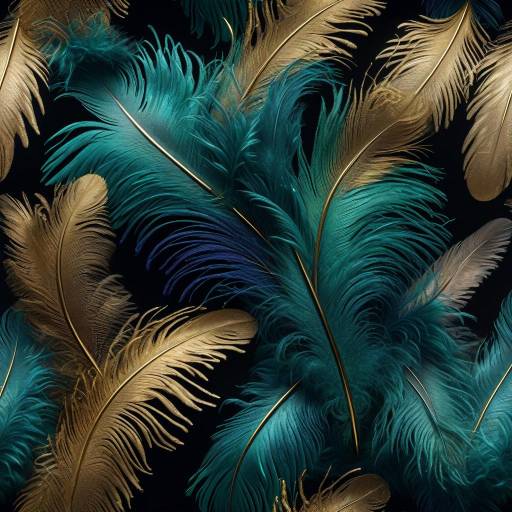 Hyperrealistic Botanical Scene with Feathers
