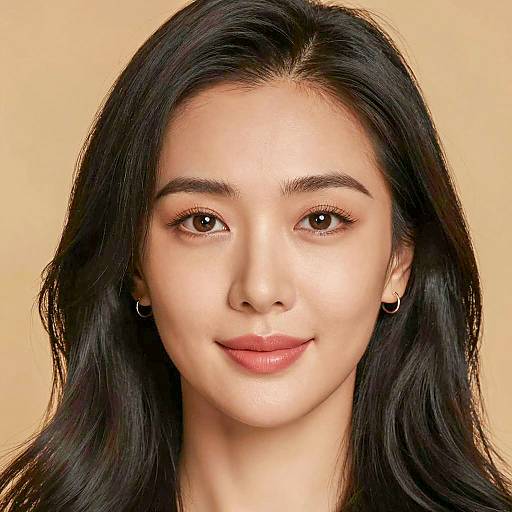 Asian Woman Portrait with Yellow Background