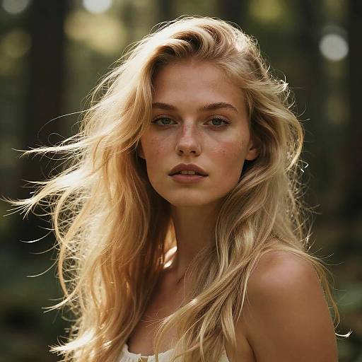 Ethereal Blond Ebony Woman Portrait