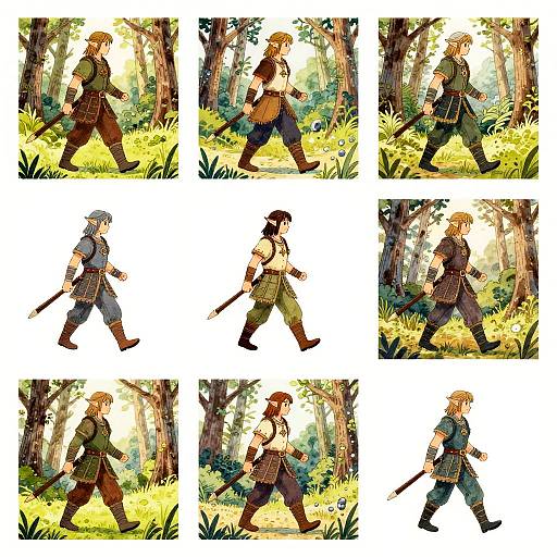 Fantasy Elf Warrior Walking Animation