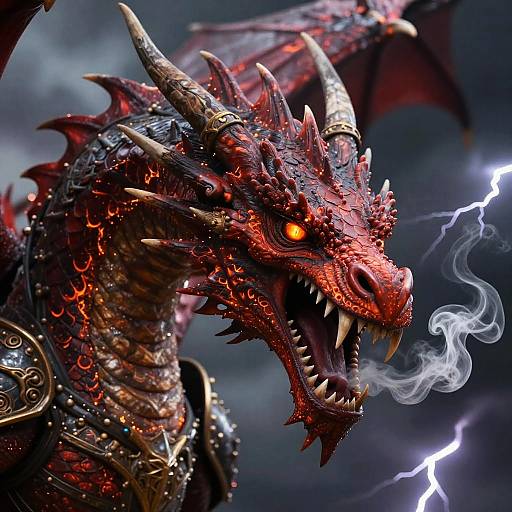 Fierce Fantasy Red Dragon Portrait