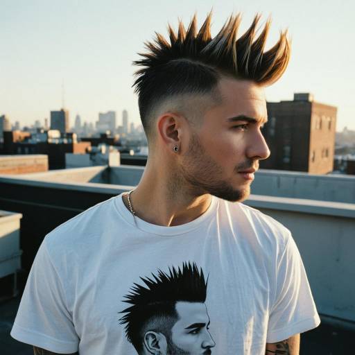 Stylish Faux Hawk Fade on Rooftop