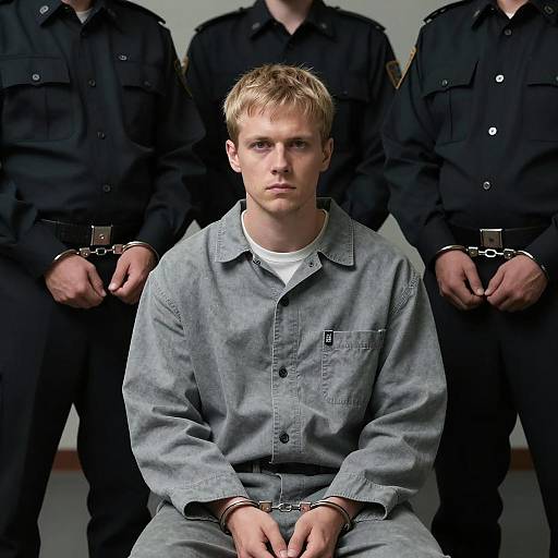 Serious Man in Prison Setup