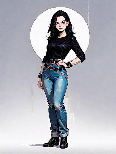 Realistic Female Character in Casual Attire