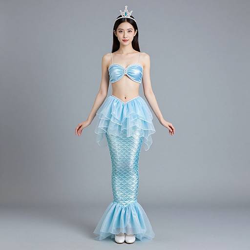 Pastel Mermaid in Blue Dress