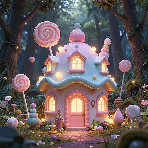 Whimsical Magical Candy Cottage