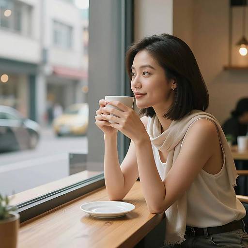Cozy Café Portrait of a Woman