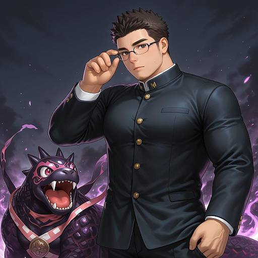 Illustration of Motoori shiro, tokyo afterschool summoners in the style of Nhaliz