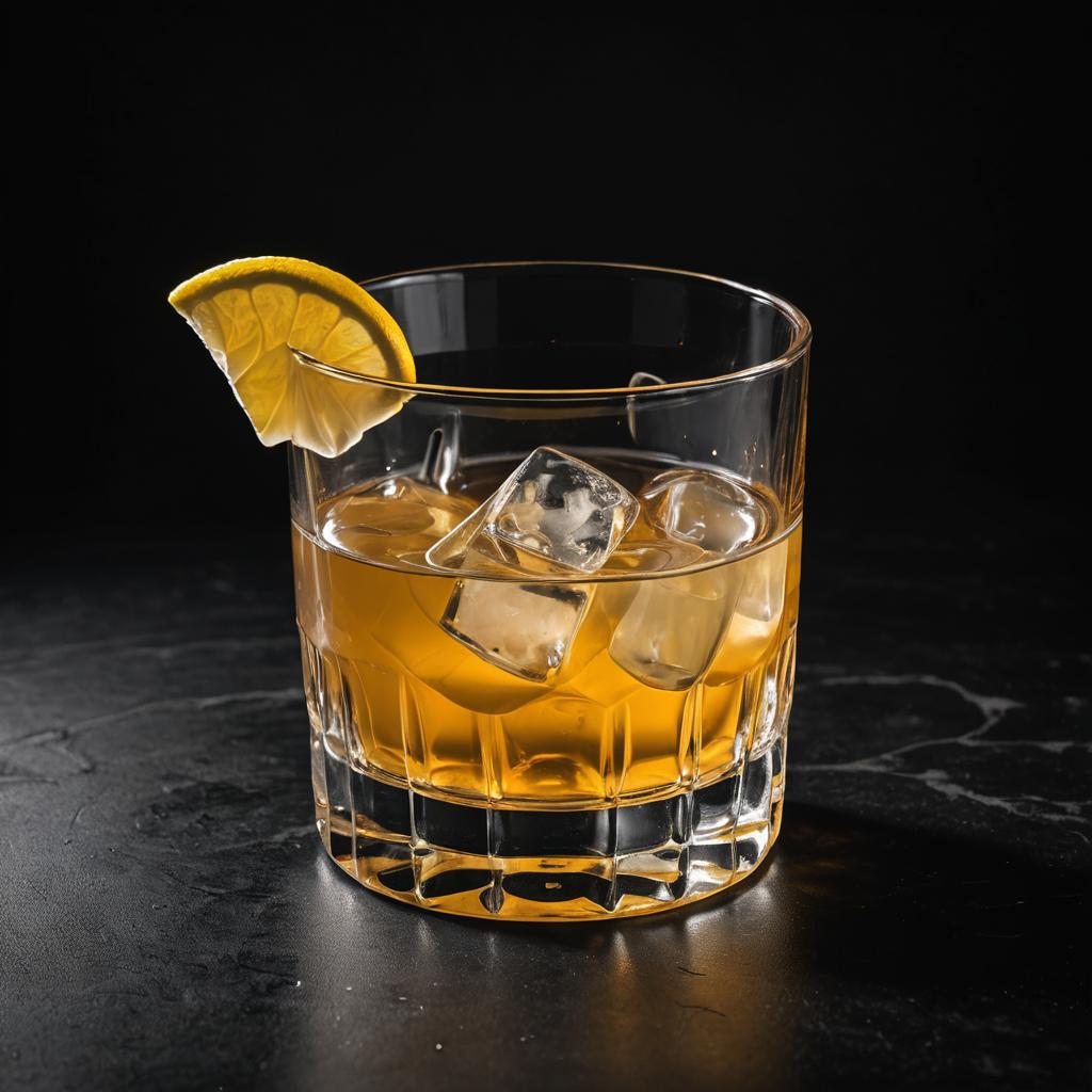 Realistic Whiskey Sour on Dark Background