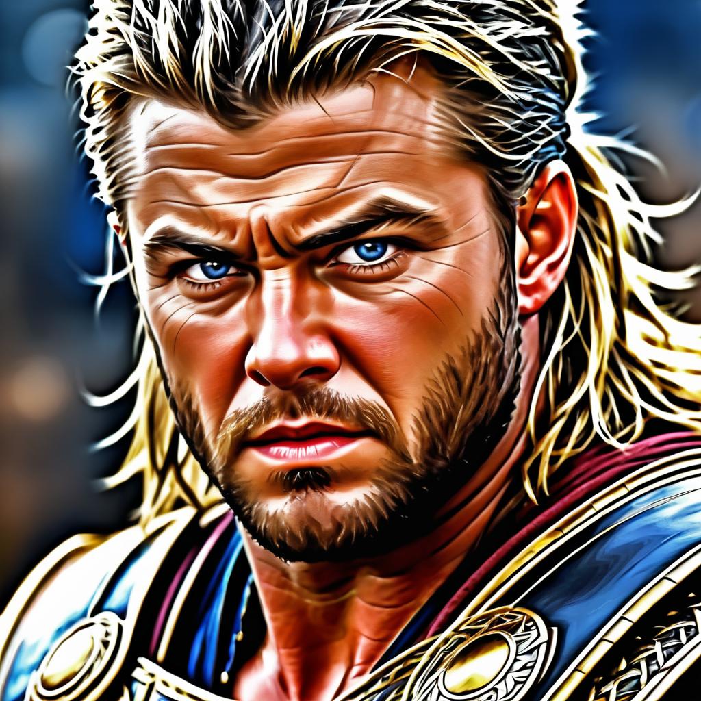 Epic Digital Art of Chris Hemsworth as Warrior