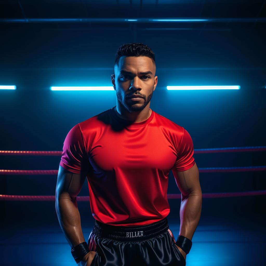 Cinematic Boxer Portrait in Studio Lighting