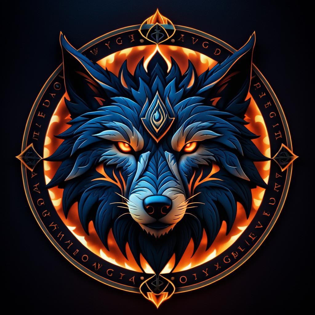 Draped Wolf Logo with Cinematic Atmosphere