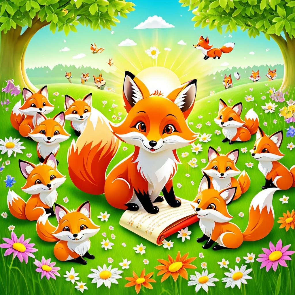 Wise Fox Sharing Knowledge with Animals