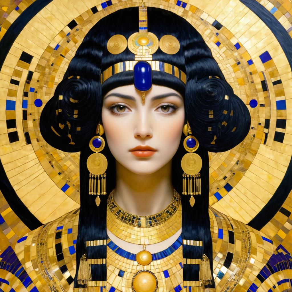 Cleopatra in Klimt's Opulent Style