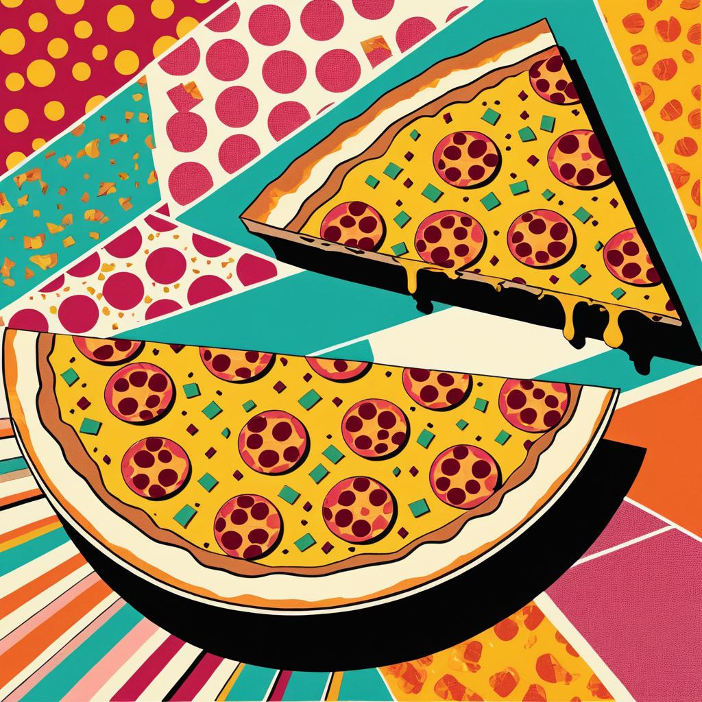 Pop Art Pizza Slice in Warhol Style