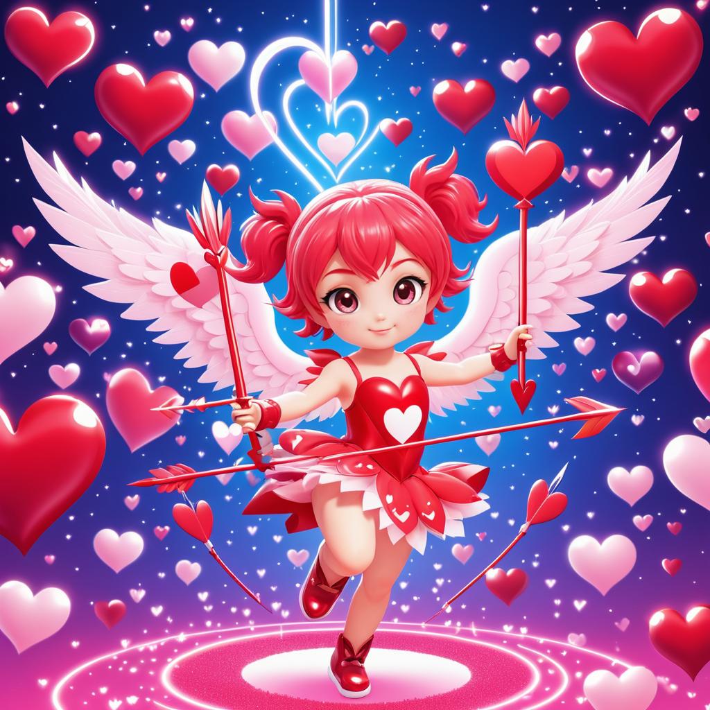 Whimsical Anime Cupid for Valentine's Day