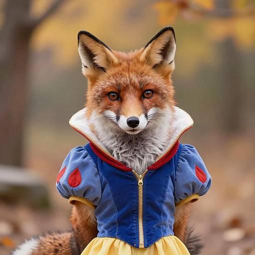 Fox Dressed as Snow White Portrait