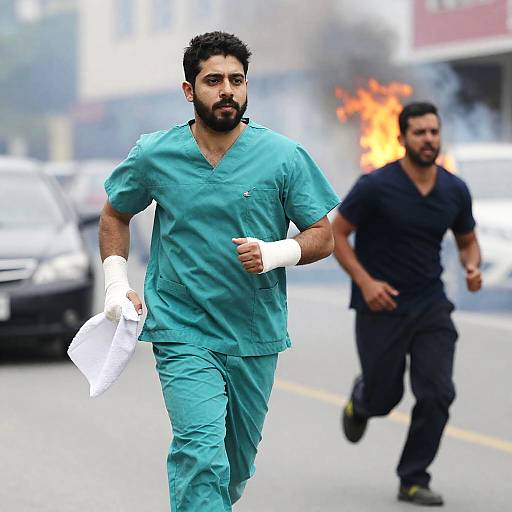 Dramatic Urban Rescue Scene Photograph