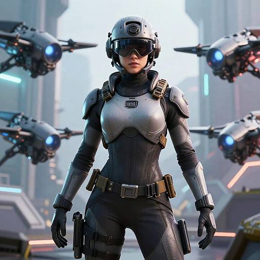 Futuristic Female Helldiver Commander